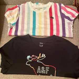2 Abercrombie kids tees size 11/12
